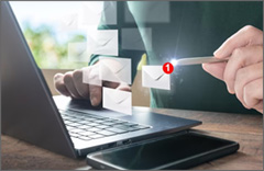 User on laptop